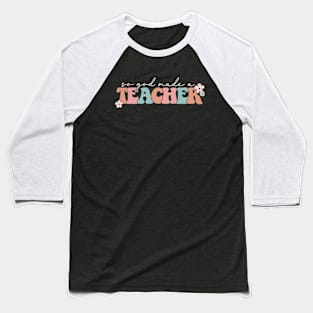 So God Made a Teacher Groovy Baseball T-Shirt